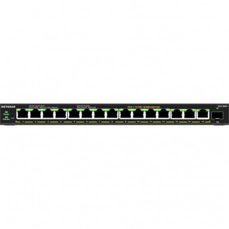 NETGEAR GS316EPP Managed Gigabit Ethernet (10/100/1000) Power over Ethernet (PoE) Black