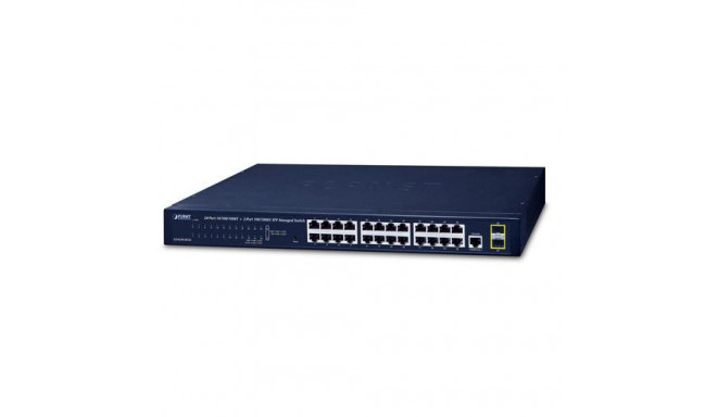 PLANET GS-4210-24T2S network switch Managed L2 Gigabit Ethernet (10/100/1000) 1U Blue