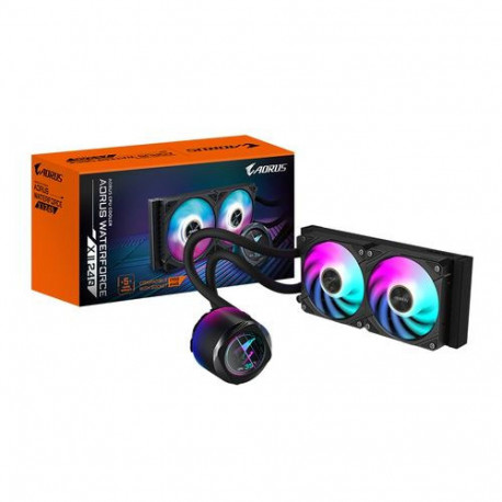 GIGABYTE AORUS WATERFORCE X II 240 AIO Liquid CPU Cooler - 2x120mm ARGB Fans, full-color LCD, DAISY-