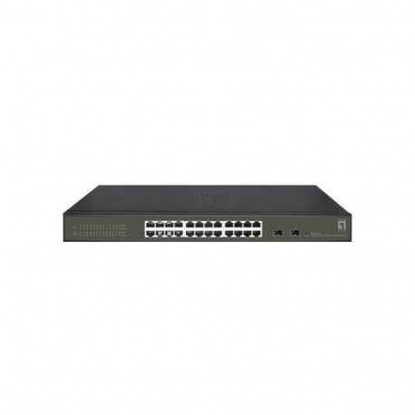 LevelOne Hilbert 26-Port Gigabit Smart Lite Switch, 24 x Gigabit RJ45, 2 x Gigabit SFP