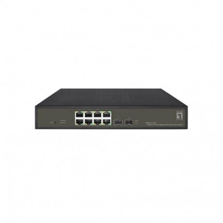 LevelOne Hilbert 10-Port Gigabit PoE Smart Lite Switch, 8 PoE Outputs, 2 x Gigabit SFP, 802.3at/af P