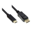 Alcasa GC-M0105 video cable adapter 1 m USB Type-C DisplayPort Black