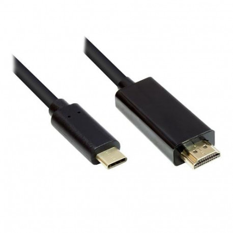 Alcasa GC-M0102 video cable adapter 3 m HDMI Type A (Standard) USB Type-C Black