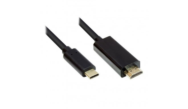 Alcasa GC-M0101 video cable adapter 2 m HDMI Type A (Standard) USB Type-C Black