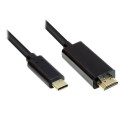 Alcasa GC-M0100 video cable adapter 1 m HDMI Type A (Standard) USB Type-C Black