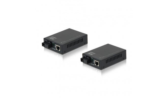 LevelOne RJ45 to SC BIDI Fast Ethernet Media Converter Set, Single-Mode Fiber, 20km