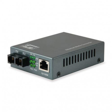 LevelOne RJ45 to SC Fast Ethernet Media Converter, Multi-Mode Fiber, 1310nm, 2km