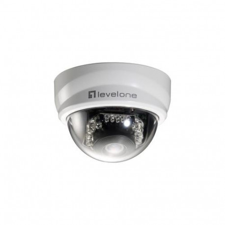 LevelOne Fixed Dome IP Network Camera, 2-Megapixel, 802.3af PoE, IR LEDs
