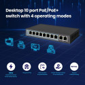 Extralink PoE Switch CERES 8x 100Mb/s PoE/PoE+, 2x RJ45 Uplink 100Mb/s, 96W
