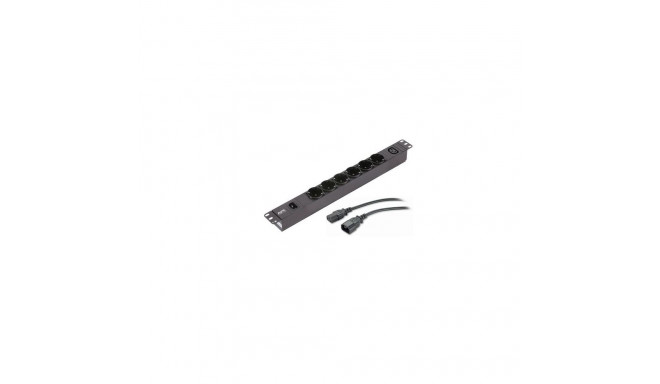 APC Easy Rack PDU, Basic, 1U, 1 Phase, 2.3kW, 230V, 10A, 6 SCHUKO and 1 C13 outlets, IEC60320 C14 in