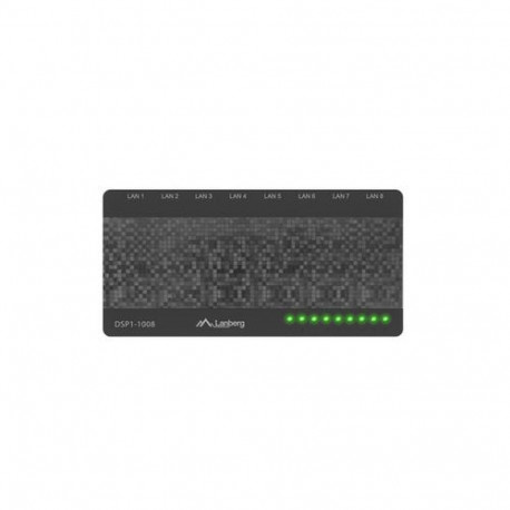 Lanberg DSP1-1008 network switch Unmanaged Gigabit Ethernet (10/100/1000) Black, Grey