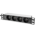 Digitus 10&quot; socket strip with aluminum profile, 4-way CEE 7/5 sockets