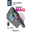 Cellularline Daily Mag - iPhone 16 Book cover with semi-transparent hard back compatible with Magsaf