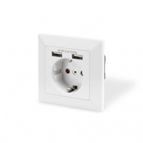 Digitus Safety socket for flush mounting with 2 USB ports