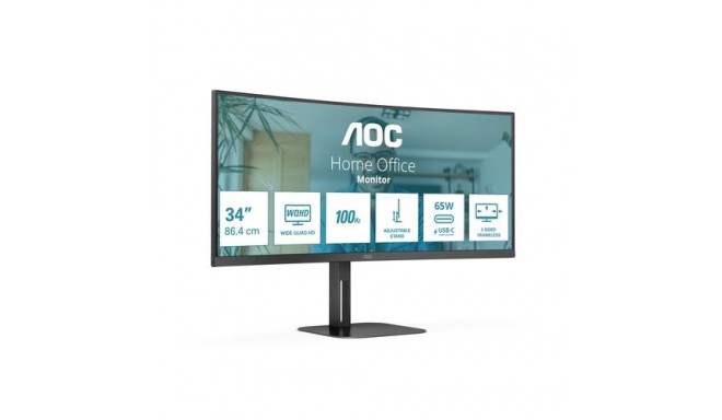 AOC V5 CU34V5C/BK/23 LED display 86.4 cm (34&quot;) 3440 x 1440 pixels Wide Quad HD Black