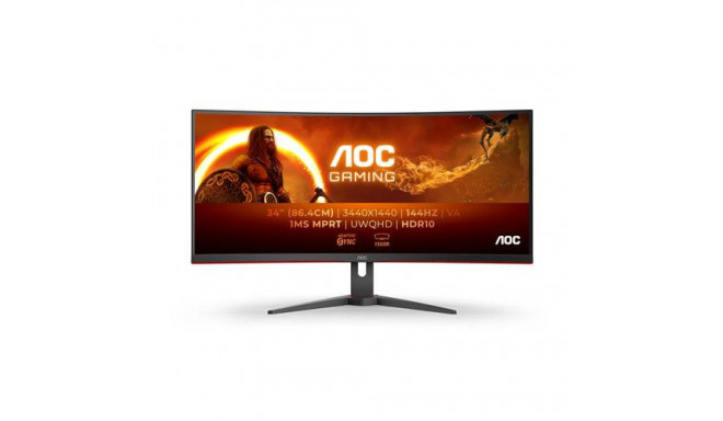 AOC G2 CU34G2XE/BK LED display 86.4 cm (34&quot;) 3440 x 1440 pixels Wide Quad HD LCD Black, Red
