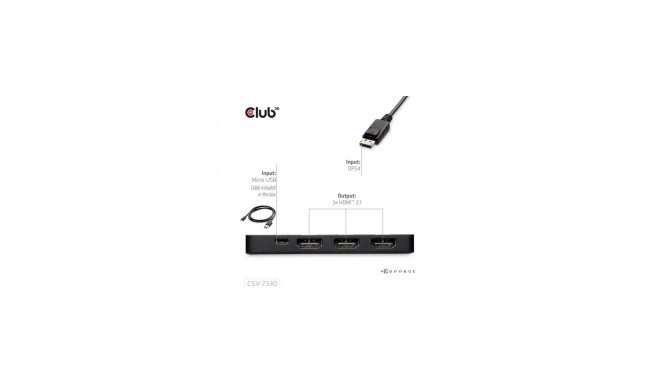 CLUB3D DisplayPort™ to Triple HDMI™ 8K60Hz Hub