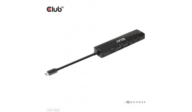 CLUB3D USB Gen1 Type-C, 6-in-1 Hub with HDMI 8K30Hz, 2xUSB Type-A, RJ45 and 2xUSB Type-C, Data and P