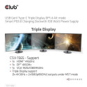 CLUB3D USB Gen1 Type-C Triple Display DP1.4 Alt mode Smart PD3.0 Charging Dock with 100 Watt Power S