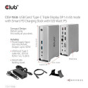 CLUB3D Docking station(Metal casing)1x USB Gen2 Type-C Female (data) 2x USB Gen2 Type-A Female 1x US