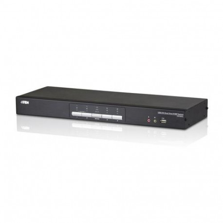 ATEN 4-Port USB DVI Dual-View KVM Switch with Audio & USB 2.0 Hub (KVM cables included)