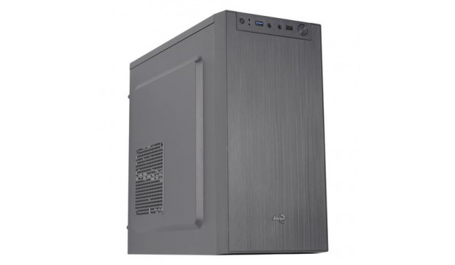 Aerocool CS108BKV1 Compact Micro ATX PC Case Aluminium Brushed 80cm Fan Black