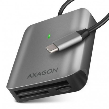 Axagon CRE-S3C Aluminum high-speed USB-C 3.2 Gen 1 memory card reader. 3 slots, UHS-II