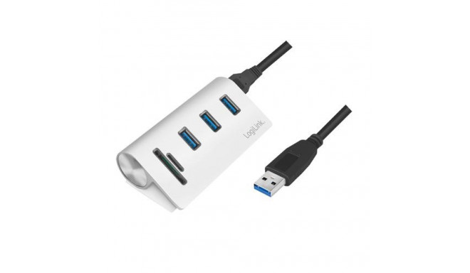 LogiLink CR0045 interface hub USB 3.2 Gen 1 (3.1 Gen 1) Type-A 5000 Mbit/s Silver