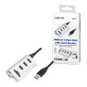 LogiLink CR0045 interface hub USB 3.2 Gen 1 (3.1 Gen 1) Type-A 5000 Mbit/s Silver