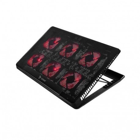Savio 6 backlit fans 2000 RPM COS-01 laptop cooling pad 43.9 cm (17.3&quot;) Black, Red