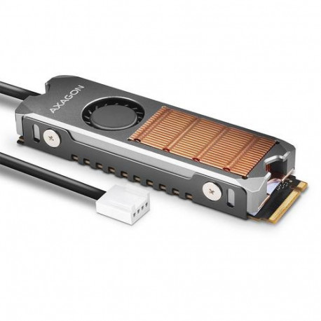 Axagon CLR-M2FAN Copper heatsink with fan for single-sided and double-sided M.2 SSD disks, size 2280