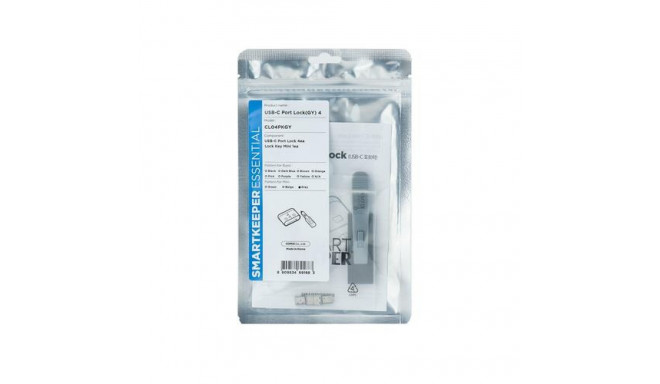 Smartkeeper CL04PKGY port blocker Port blocker + key USB Type-C Grey Plastic 1 pc(s)