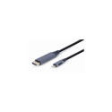 Gembird CC-USB3C-DPF-01-6 video cable adapter 1.8 m USB Type-C DisplayPort Black, Grey