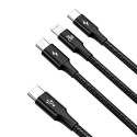 Baseus Rapid 3-in-1 USB cable 1.5 m USB A USB C/Micro USB A/Lightning Black