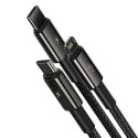 Baseus Tungsten Gold 3-in-1 USB cable USB 2.0 1.5 m USB A USB C/Micro USB A/Lightning Black