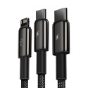 Baseus Tungsten Gold 3-in-1 USB cable USB 2.0 1.5 m USB A USB C/Micro USB A/Lightning Black