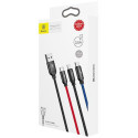 Baseus CAMLT-ASY01 USB cable 0.3 m USB A USB C/Micro USB A/Lightning Black