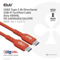 CLUB3D USB2 Type-C Bi-Directional USB-IF Certified Cable Data 480Mb, PD 240W(48V/5A) EPR M/M 1m / 3.