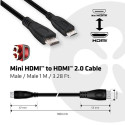 CLUB3D Mini HDMI™ to HDMI™ 2.0 4K60Hz Cable 1M / 3.28Ft