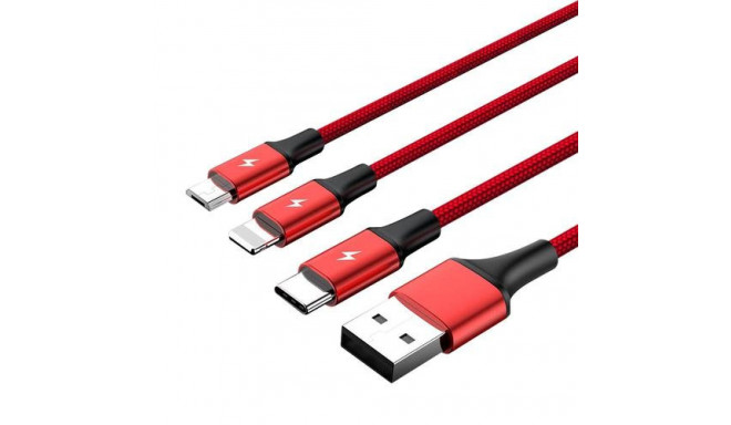 UNITEK C4049RD USB cable 1.2 m USB A USB C/Micro-USB B/Lightning Red