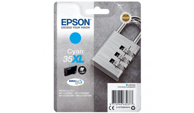 Epson Padlock Singlepack Cyan 35XL DURABrite Ultra Ink