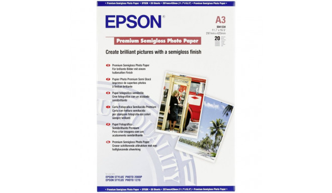 Epson Premium Semigloss Photo Paper, DIN A3, 251g/m², 20 Sheets