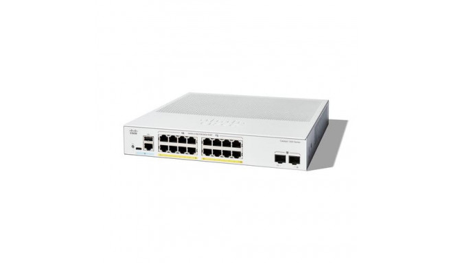 Cisco Catalyst 1200-16P-2G Smart Switch, 16 Port GE, PoE, 2x1GE SFP, Limited Lifetime Protection (C1