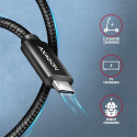 Axagon BUCM2-CM30AB Ladekabel USB-C zu USB-C 2.0, 3 m, PD 240 W 5 A, ALU - Schwarz - 3 Meter langes 