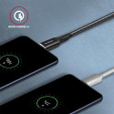 Axagon Data and charging USB 2.0 cable 1.5 m long. PD 60W, 3A. Black braided. USB cable USB C