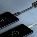 Axagon Data and charging USB 2.0 cable length 1.1 m. 3A. Black twisted. USB cable USB A USB C