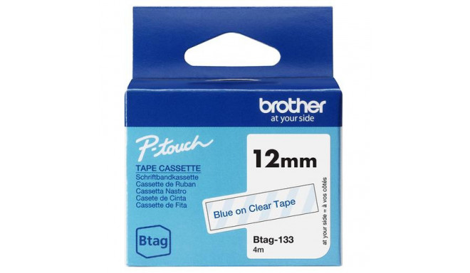 Brother BTAG-133 label-making tape Blue on transparent