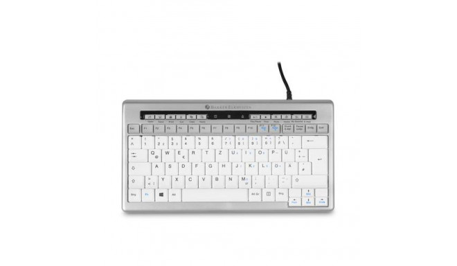 BakkerElkhuizen S-board 840 keyboard Office USB QWERTZ German Light grey, White