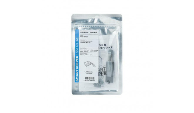 Smartkeeper BL04PKGY port blocker Port blocker + key USB Type-B Grey Plastic 1 pc(s)