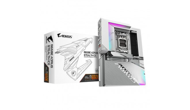 GIGABYTE B650E AORUS STEALTH ICE Motherboard - AMD Ryzen 9000 Series CPUs, 12+2+2 Phases VRM, up to 